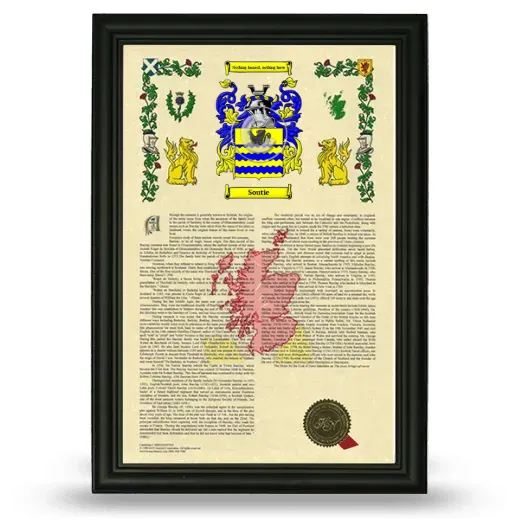 Soutie Armorial History Framed - Black