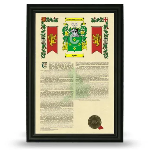 Spriet Armorial History Framed - Black