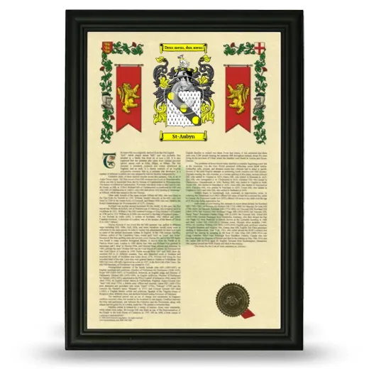St-Aubyn Armorial History Framed - Black