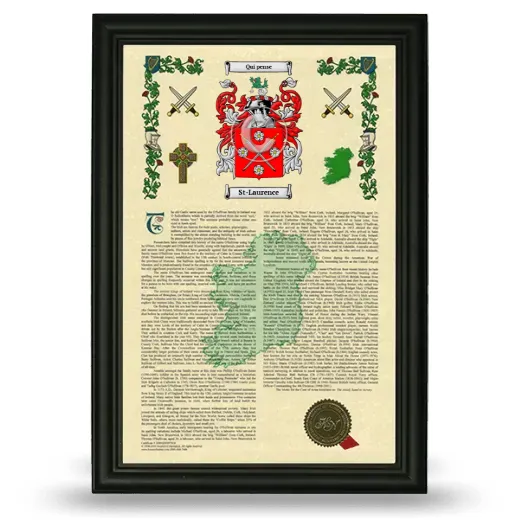 St-Laurence Armorial History Framed - Black