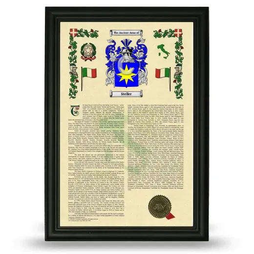 Steller Armorial History Framed - Black