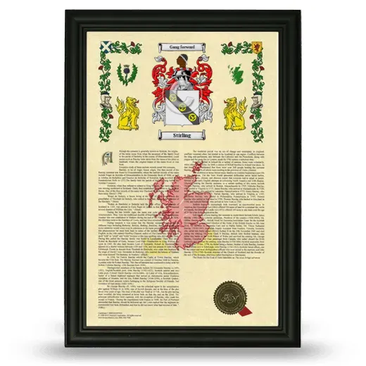 Stirling Armorial History Framed - Black