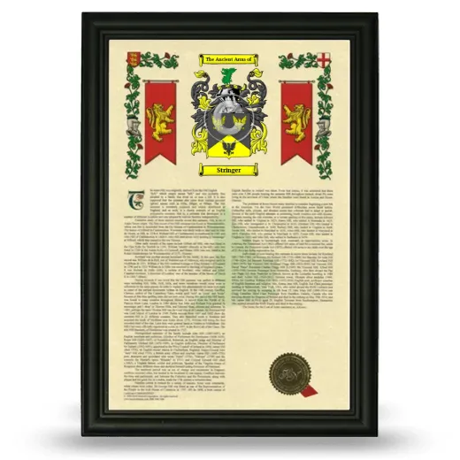 Stringer Armorial History Framed - Black
