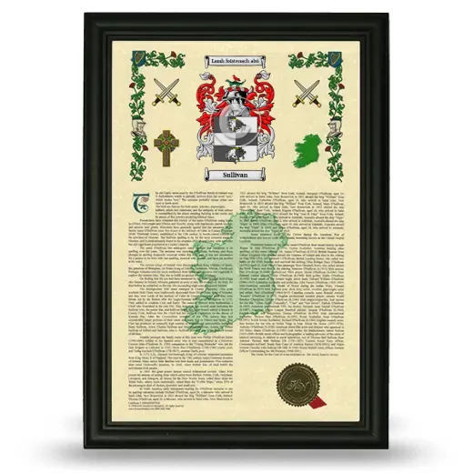 Sullivan Armorial History Framed - Black