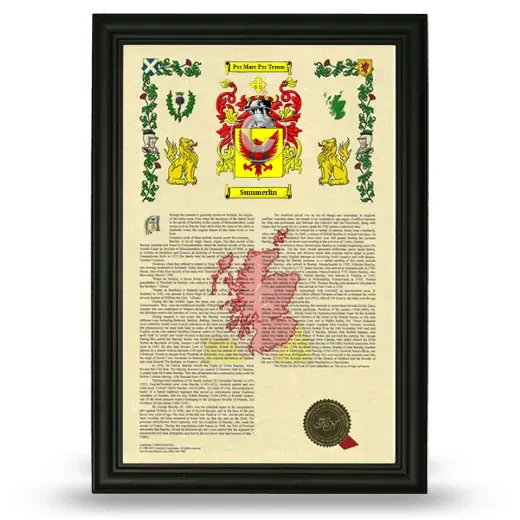 Summerlin Armorial History Framed - Black