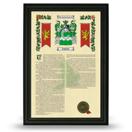 Summey Armorial History Framed - Black