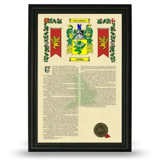 Sutting Armorial History Framed - Black