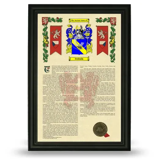 Svoboda Armorial History Framed - Black