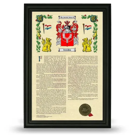 Sweeden Armorial History Framed - Black