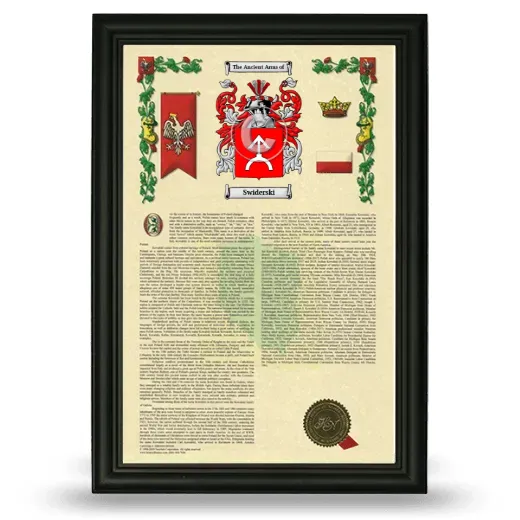 Swiderski Armorial History Framed - Black