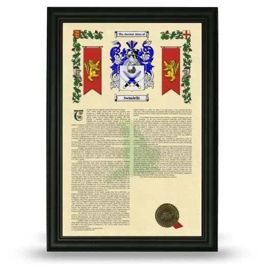 Swindells Armorial History Framed - Black