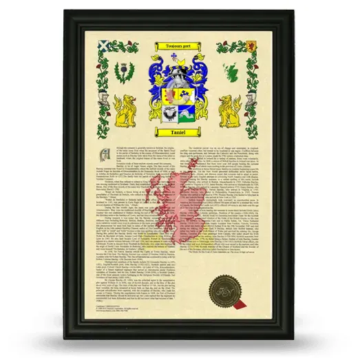 Taniel Armorial History Framed - Black