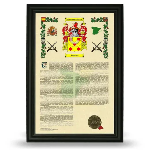 Tavarez Armorial History Framed - Black