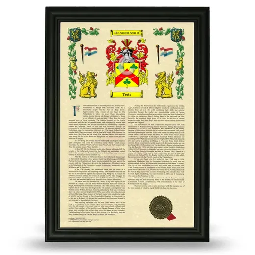Teets Armorial History Framed - Black