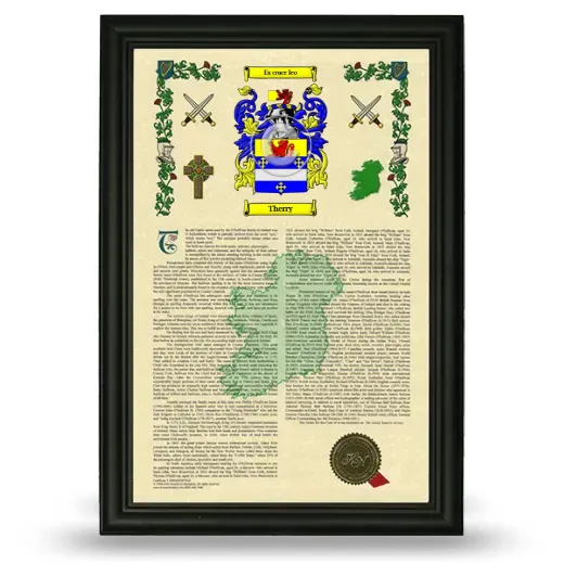 Therry Armorial History Framed - Black