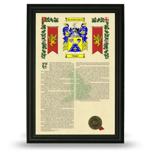 Timmy Armorial History Framed - Black
