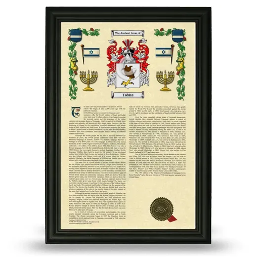 Tobias Armorial History Framed - Black