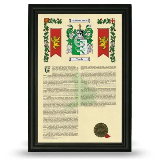 Tomly Armorial History Framed - Black