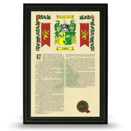 Topless Armorial History Framed - Black