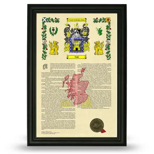 Tori Armorial History Framed - Black