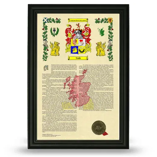Tosh Armorial History Framed - Black