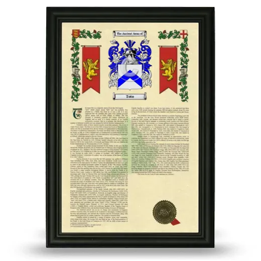 Toto Armorial History Framed - Black