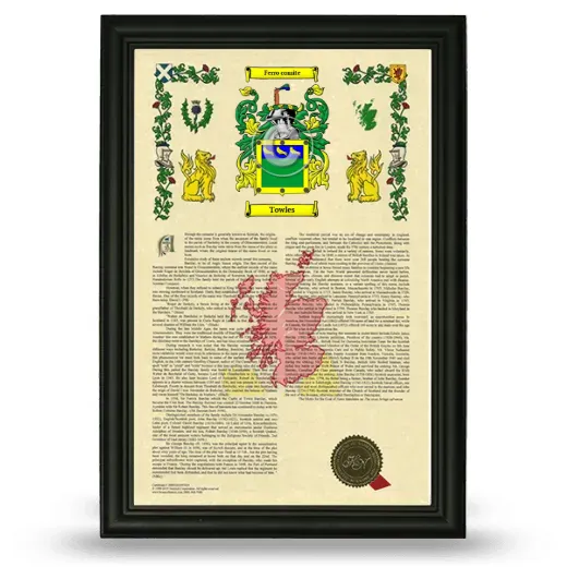 Towles Armorial History Framed - Black