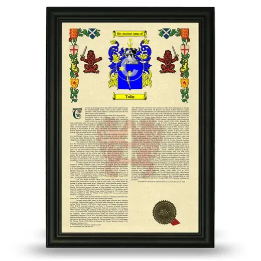 Tulip Armorial History Framed - Black
