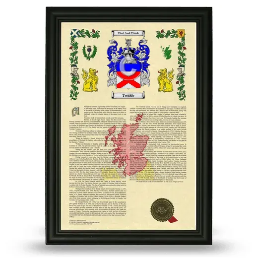 Twiddy Armorial History Framed - Black
