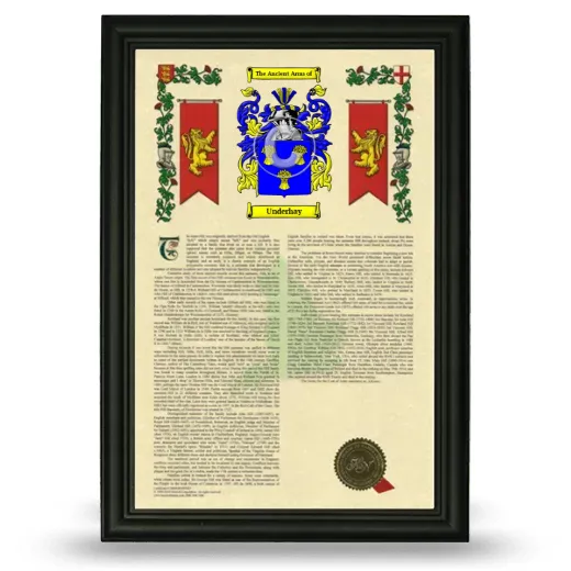 Underhay Armorial History Framed - Black