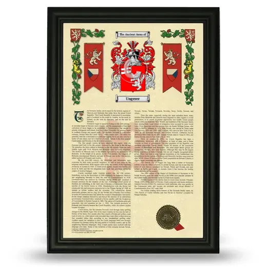 Ungerer Armorial History Framed - Black
