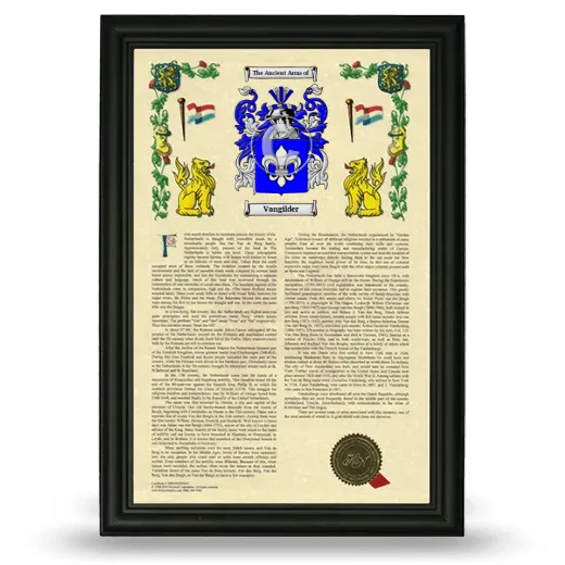 Vangilder Armorial History Framed - Black