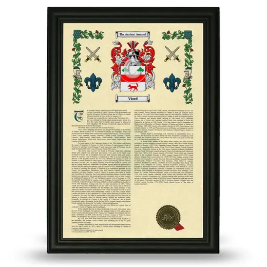 Viard Armorial History Framed - Black
