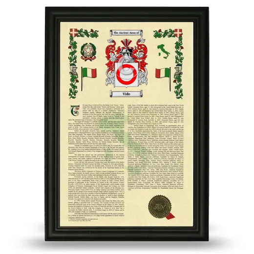 Vido Armorial History Framed - Black