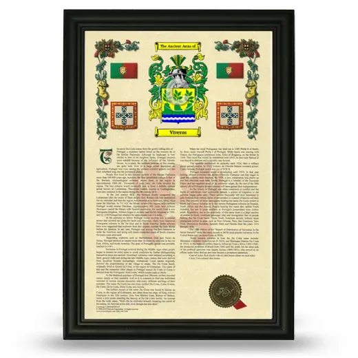 Viveros Armorial History Framed - Black