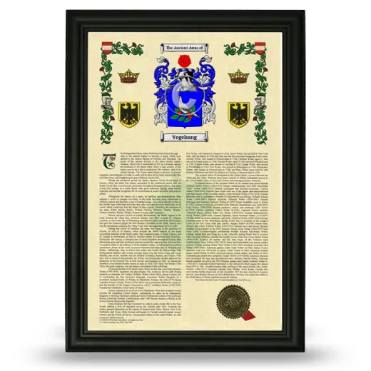 Vogelsang Armorial History Framed - Black