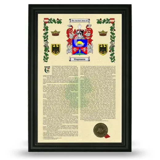 Wagemans Armorial History Framed - Black