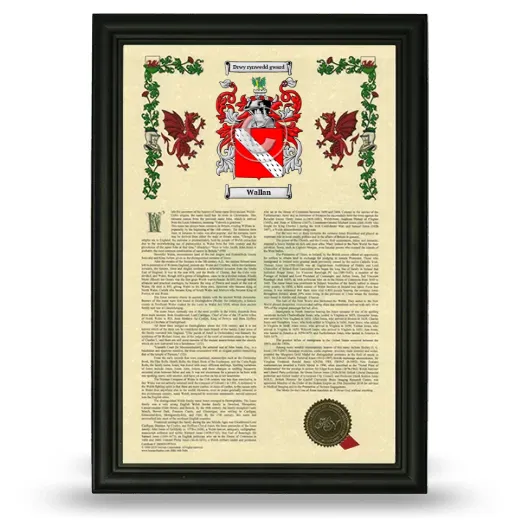 Wallan Armorial History Framed - Black