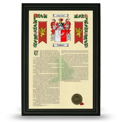 Wallgren Armorial History Framed - Black