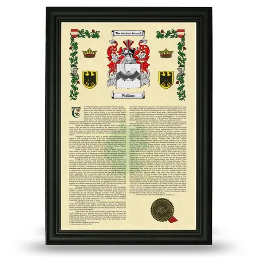 Wallner Armorial History Framed - Black