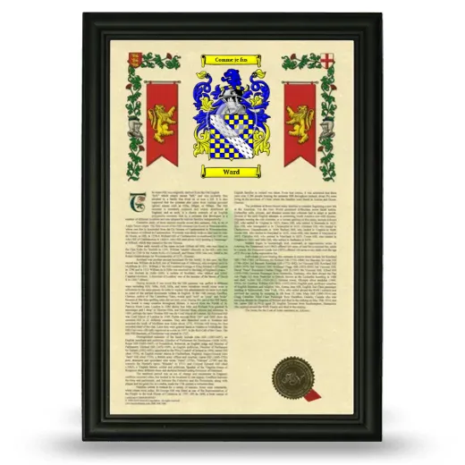 Ward Armorial History Framed - Black
