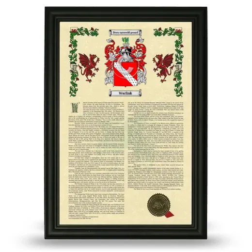 Warlink Armorial History Framed - Black