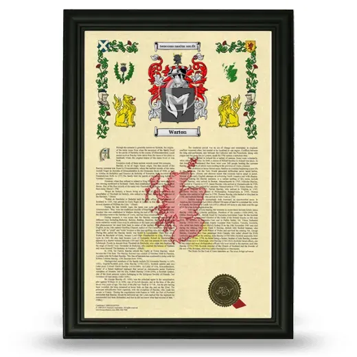 Warton Armorial History Framed - Black