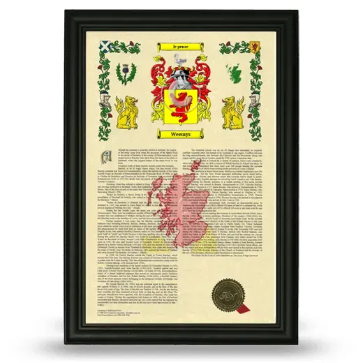 Weemys Armorial History Framed - Black