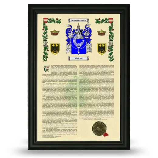 Weitzel Armorial History Framed - Black
