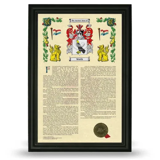 Werth Armorial History Framed - Black