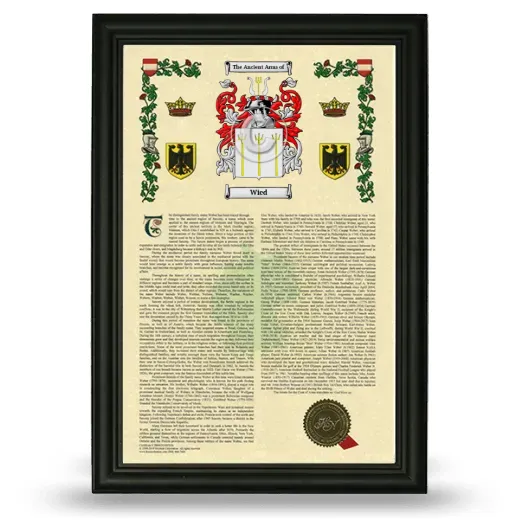 Wied Armorial History Framed - Black