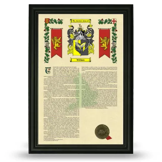 Withan Armorial History Framed - Black