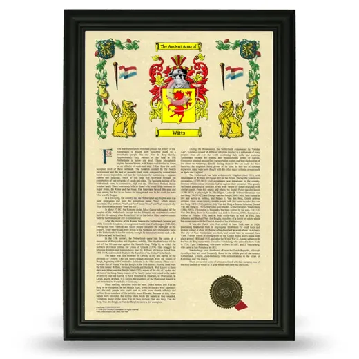 Witts Armorial History Framed - Black
