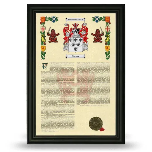 Yarrow Armorial History Framed - Black